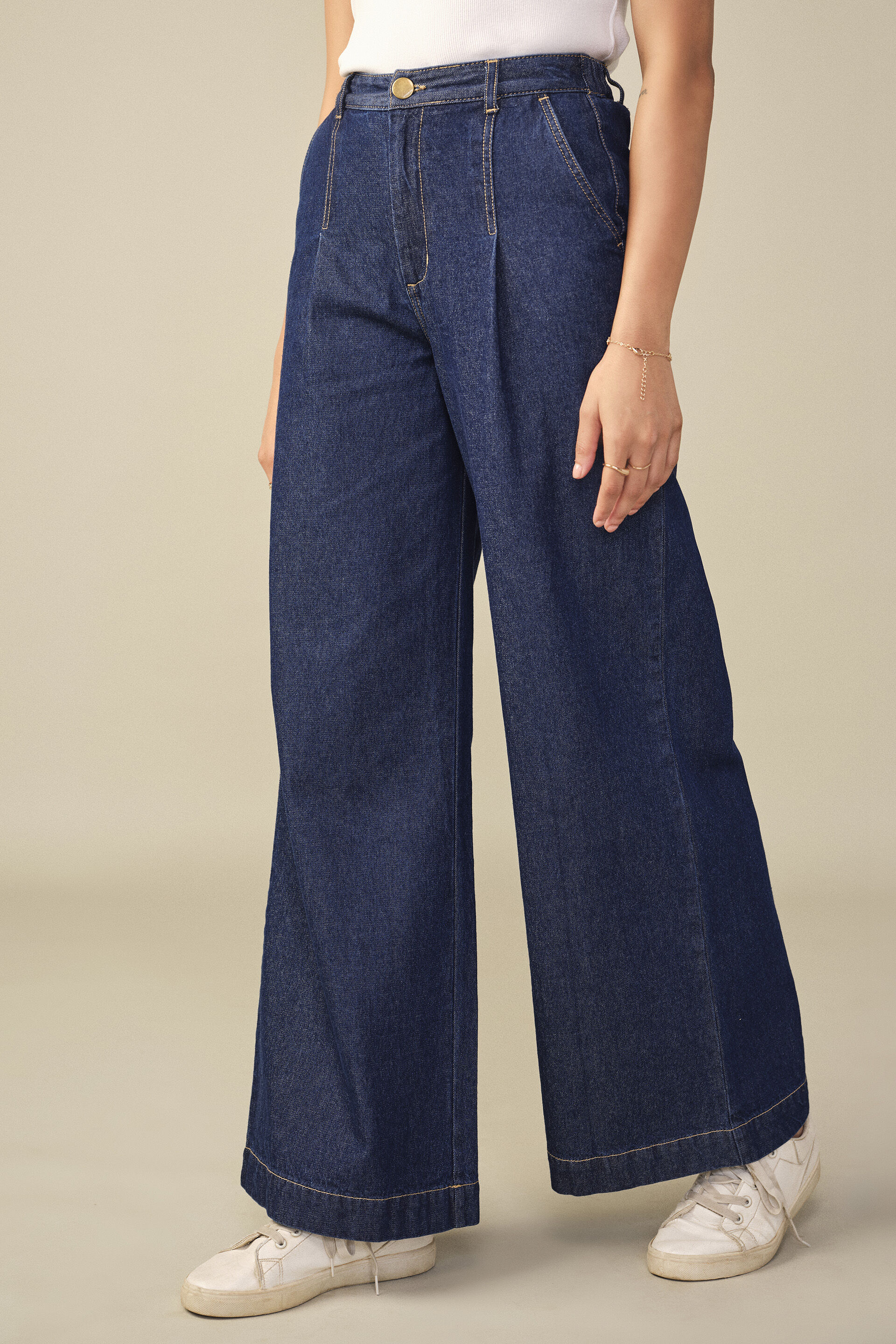 Straight Denim Trousers in Blue, Blue, image 3